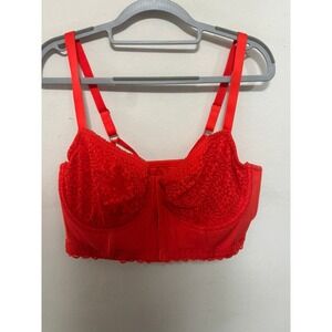 Aerie Red Lace Bustier Corset Crop Top 40DD Going Out Top